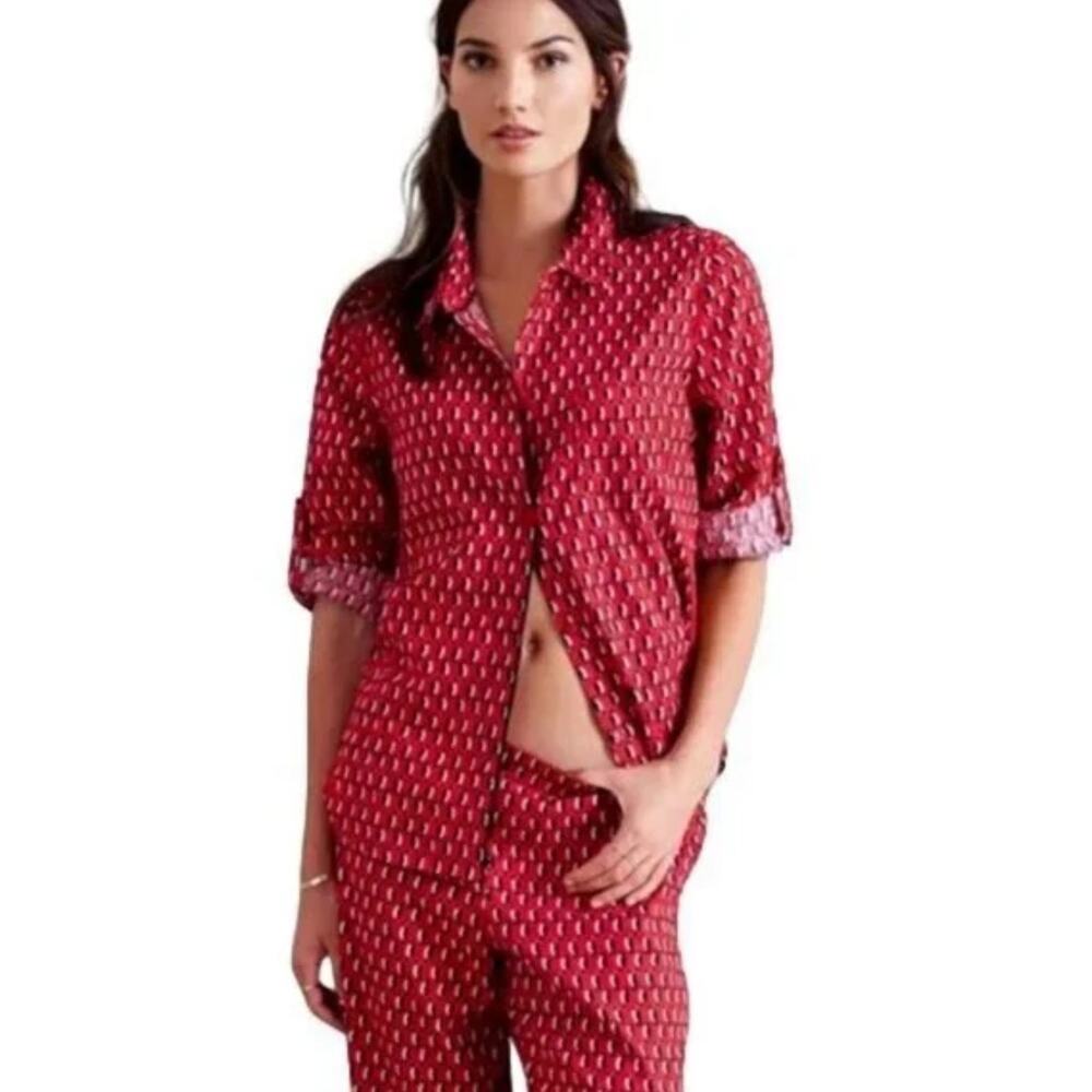 Victoria’s Secret Red Penguin Print Long Sleeve Top and Pants Pajama Set